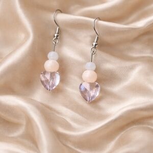 Elegant Handmade Heart Drop Earrings